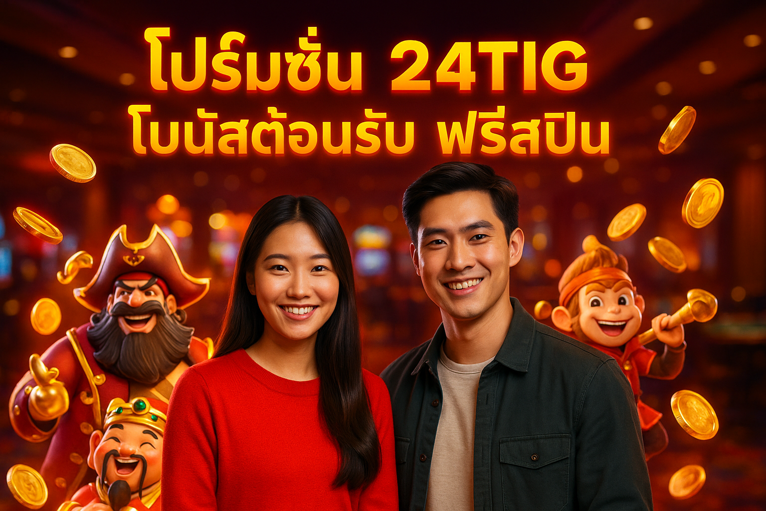 โปรโมชั่น 24TIG โบนัสต้อนรับ ฟรีสปิน